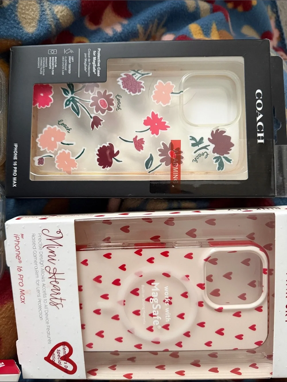 Coach Clear Floral/Heart iPhone 16 Pro Max Case with extras